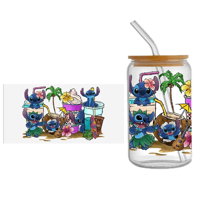 Blue Alien UV DTF Cup Wrap – Easy Cup Wrap for Tumblers & Projects FeeFiFauxLeather