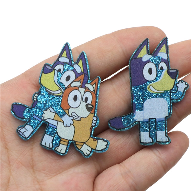 Blue Dog Chunky Glitter Planar Resin 5 piece set