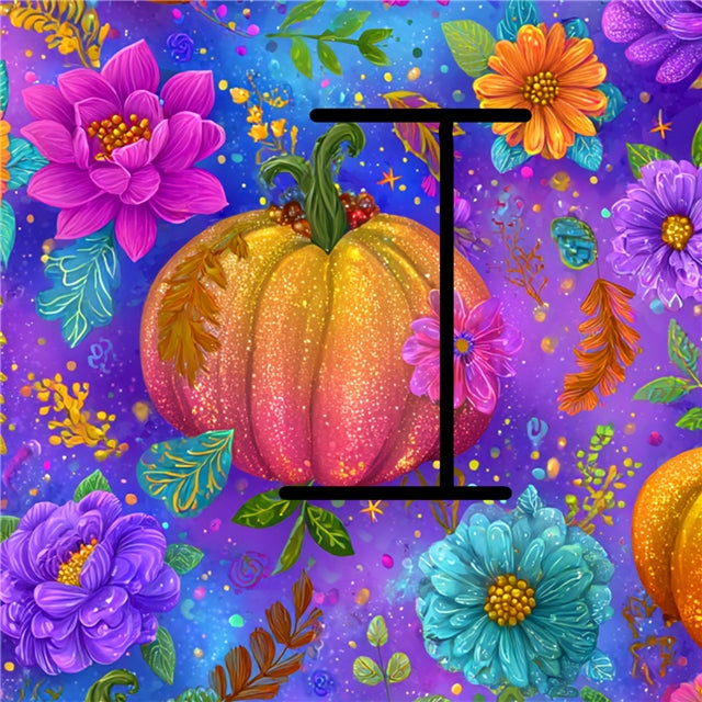 Pumpkin Floral Faux Leather Sheet – Cartoon Character Smooth Material for DIY Accessories FeeFiFauxLeather