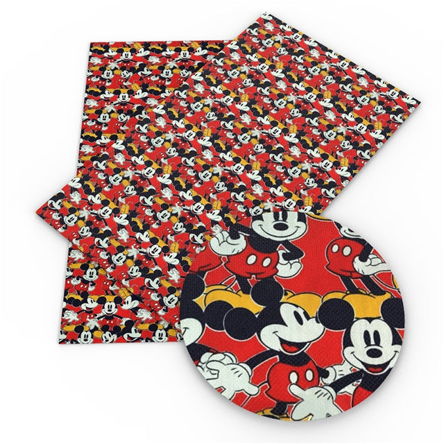 Mouse Printed Faux Leather Sheet FeeFiFauxLeather