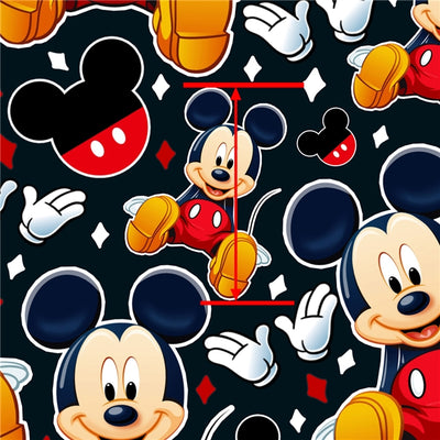 Mickey Printed Faux Leather Sheet Litchi has a pebble like feel with bright colors