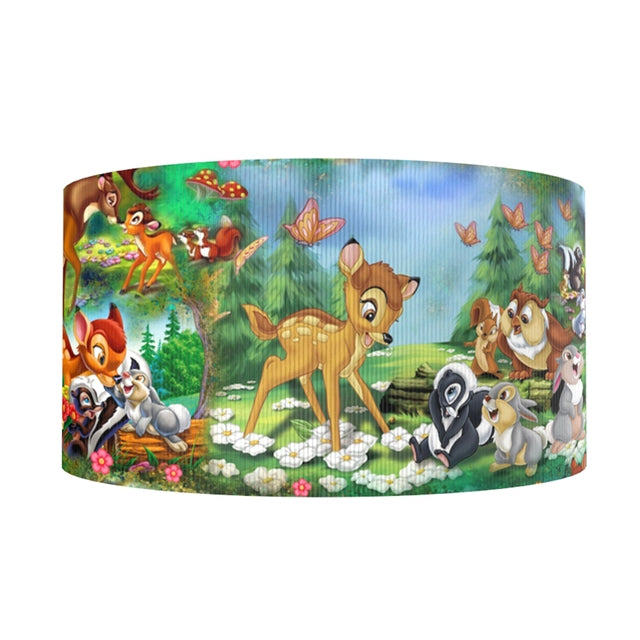 Bambi and Friends 1 Yard 1 1/2 Inch Wide Printed Grosgrain Ribbon FeeFiFauxLeather