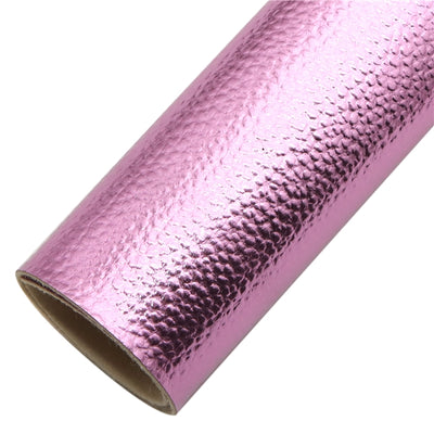 Metallic Solid Pebbled Litchi Faux Leather Sheet