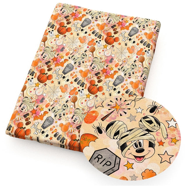 Mouse Fall  Print Smooth Faux Leather Sheet FeeFiFauxLeather
