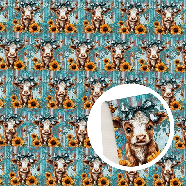 Cow Farm Smooth Faux Leather Sheet