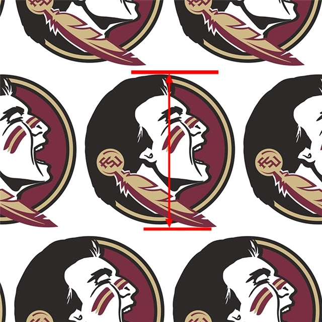 Seminoles Football Printed Faux Leather Sheet Litchi has a pebble like feel with bright colors