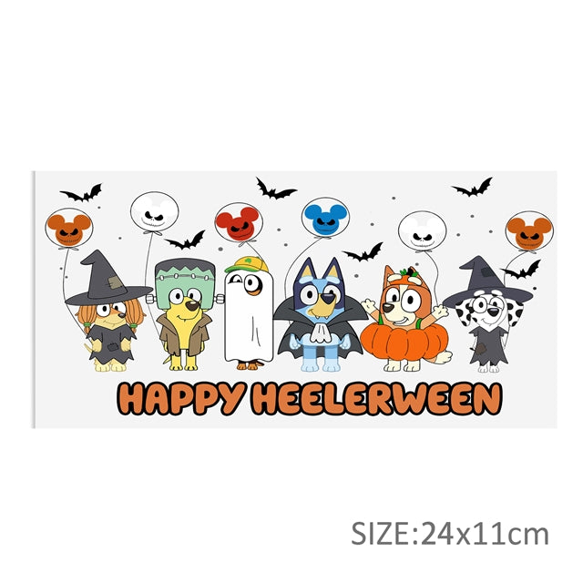 Blue Dogs Halloween UV DTF Cup Wrap – Easy Cup Wrap for Tumblers & Projects FeeFiFauxLeather