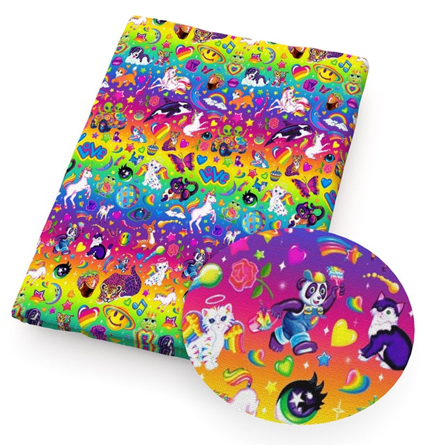 Rainbow Lisa Printed Fabric FeeFiFauxLeather