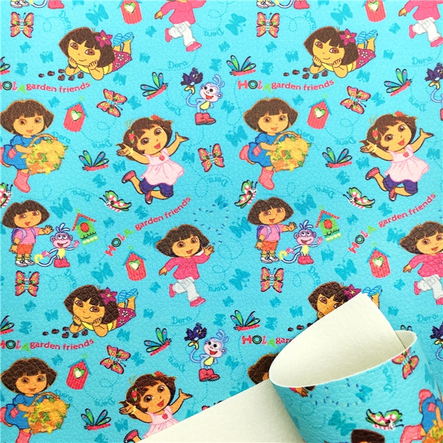 Dora Litchi Printed Faux Leather Sheet Litchi has a pebble like feel with bright colors