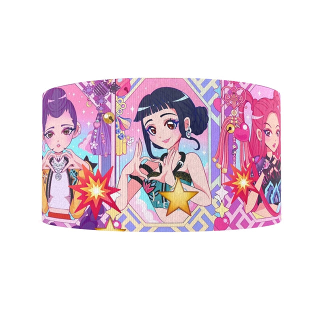 K-Pop 1 Yard 3 Inch Wide Printed Grosgrain Ribbon FeeFiFauxLeather
