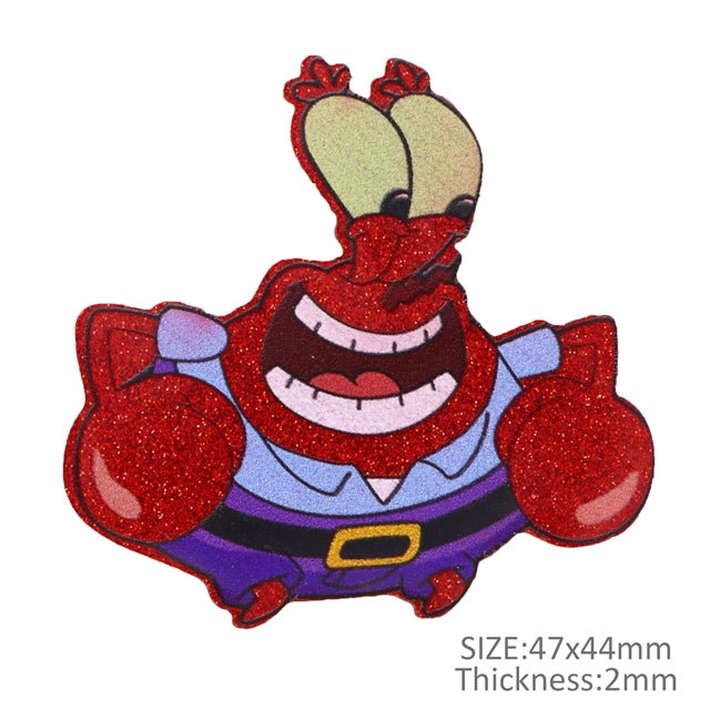 Mr Crabs Sponge Bob Fine Glitter Acrylic 5 piece set