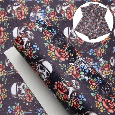 Star Wars Litchi Printed Faux Leather Sheet Litchi has a pebble like feel with bright colors