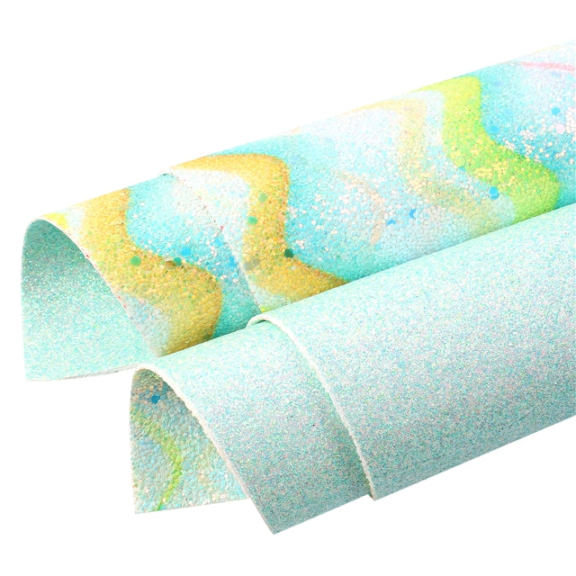 Colorful Glitter Double Pattern Faux Leather Sheet FeeFiFauxLeather