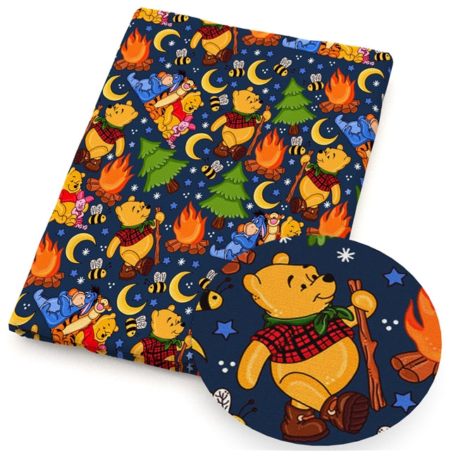Pooh Bear Printed Faux Leather Sheet FeeFiFauxLeather