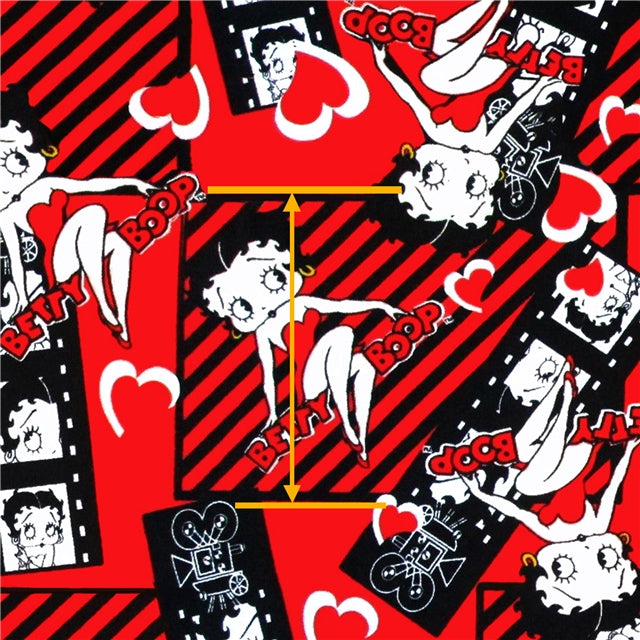 Betty Boop Printed Faux Leather Sheet Litchi has a pebble like feel with bright colors