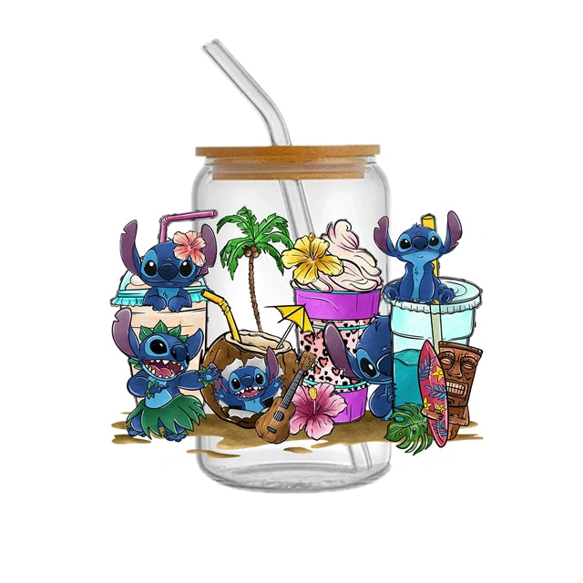 Blue Alien UV DTF Cup Wrap – Easy Cup Wrap for Tumblers & Projects FeeFiFauxLeather