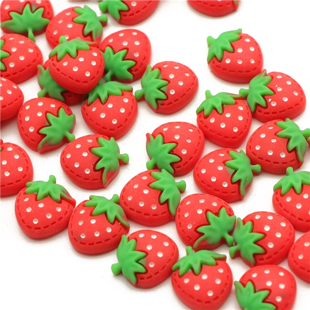 Strawberry Acrylic Resin 5 piece set FeeFiFauxLeather