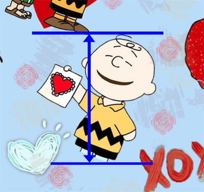 Snoopy Charlie Brown Valentine Textured Liverpool/ Bullet Fabric with a textured feel