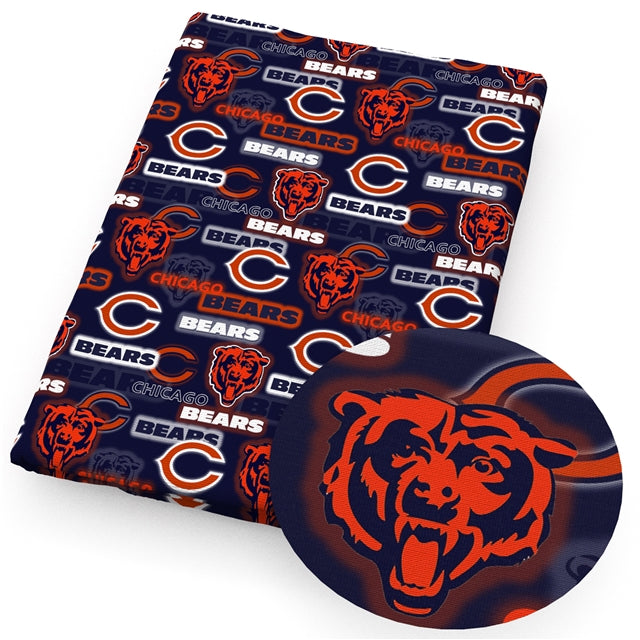 Bears Football Printed Faux Leather FeeFiFauxLeather