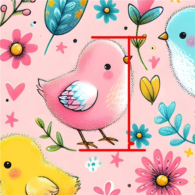 Easter Chicks Printed Faux Leather Sheet