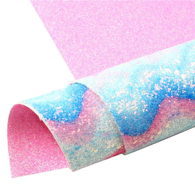 Colorful Glitter Double Pattern Faux Leather Sheet FeeFiFauxLeather