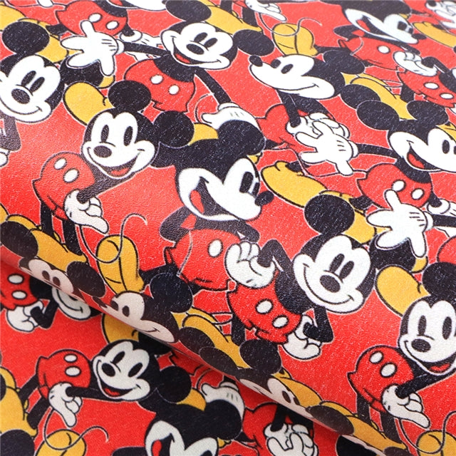 Mouse Printed Faux Leather Sheet FeeFiFauxLeather