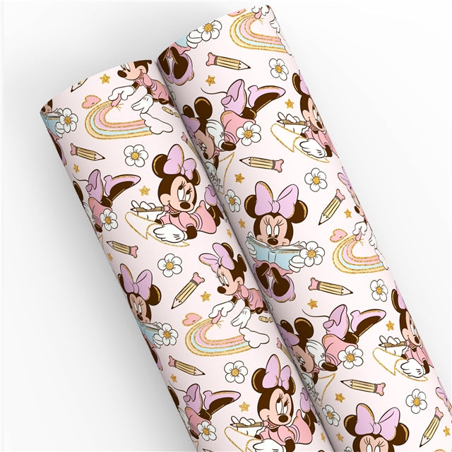 Mouse Gold Foil Printed Faux Leather Sheet FeeFiFauxLeather