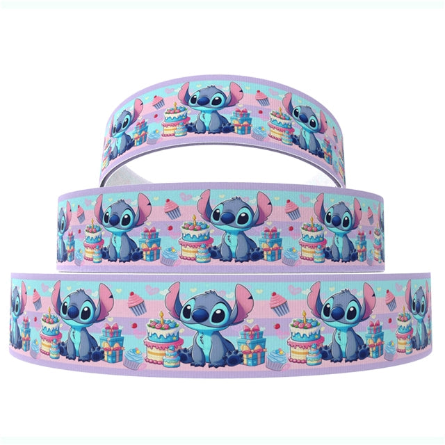 Blue Alien 1 Yard Printed Grosgrain Ribbon 1 1/2 inch wide FeeFiFauxLeather