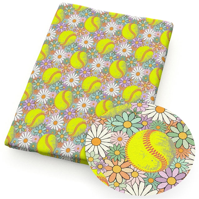 Tennis Sport Printed Faux Leather Sheet FeeFiFauxLeather