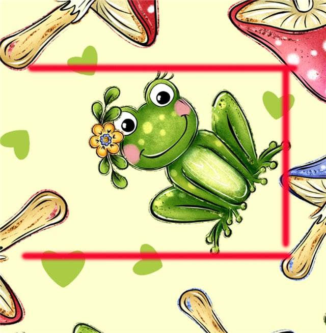 Frogs and Mushrooms Bullet Printed Fabric FeeFiFauxLeather