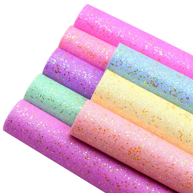 Holographic Chunky Glitter Printed Faux Leather FeeFiFauxLeather
