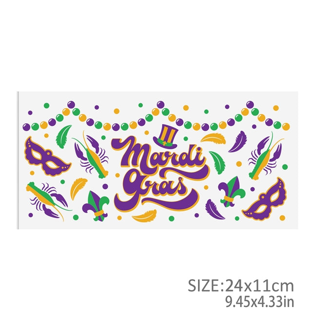 Mardi Gras Crawfish UV DTF Cup Wrap – Easy Cup Wrap for Tumblers & Projects FeeFiFauxLeather
