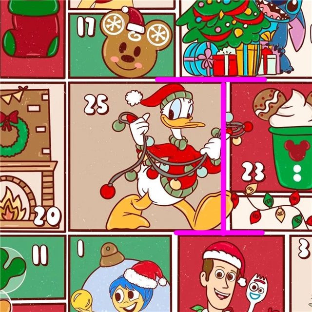 Christmas Characters Printed Smooth Faux Leather Sheet FeeFiFauxLeather