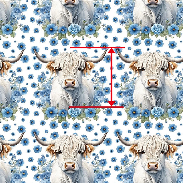 Highland Cow Printed Faux Leather Sheet FeeFiFauxLeather