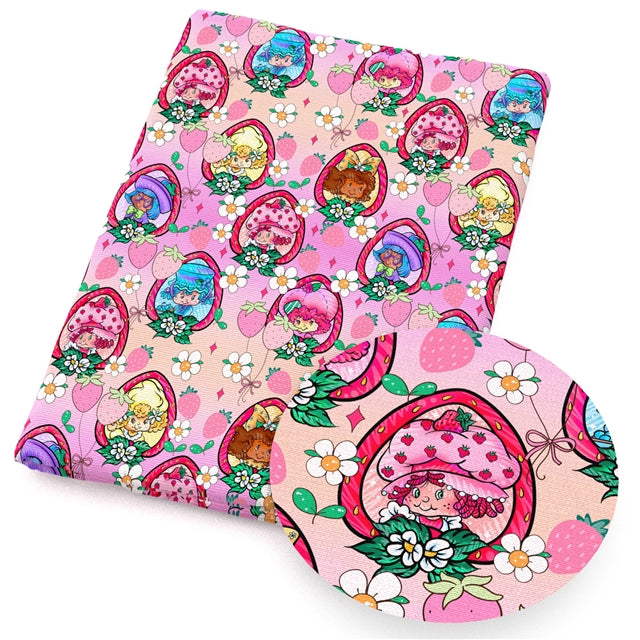 Strawberry Shortcake Printed Faux Leather Sheet FeeFiFauxLeather