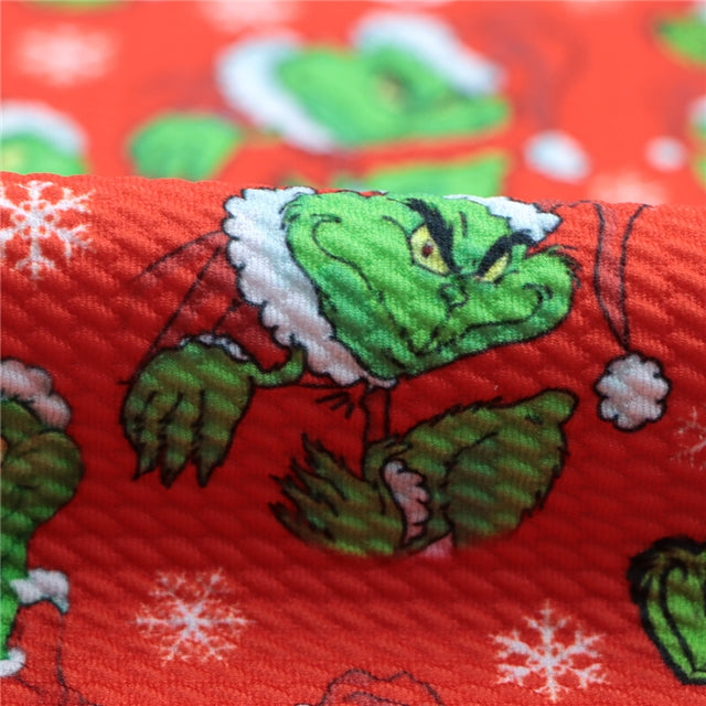 The Grinch Christmas Textured Liverpool/ Bullet Fabric with a textured feel