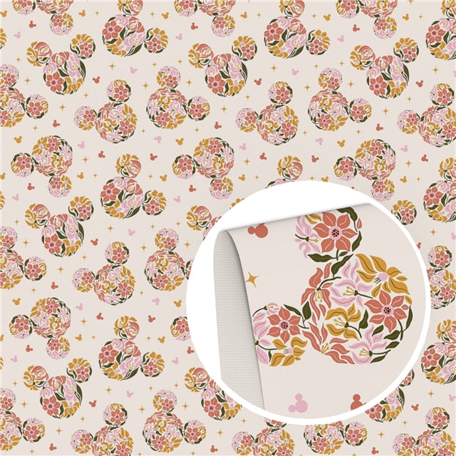 Mouse Printed Faux Leather Sheet FeeFiFauxLeather