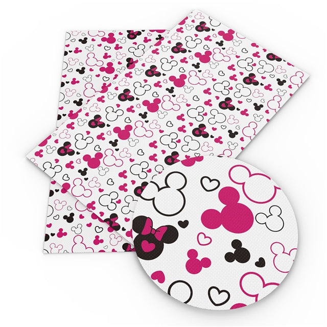 Mouse Litchi Printed Faux Leather Sheet