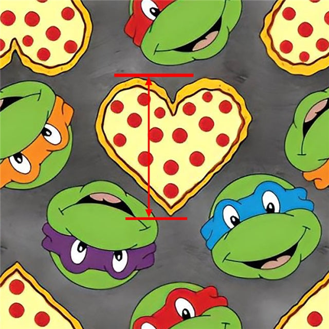 Teenage Mutant Ninja Turtles Litchi Printed Faux Leather Sheet Litchi has a pebble like feel with bright colors