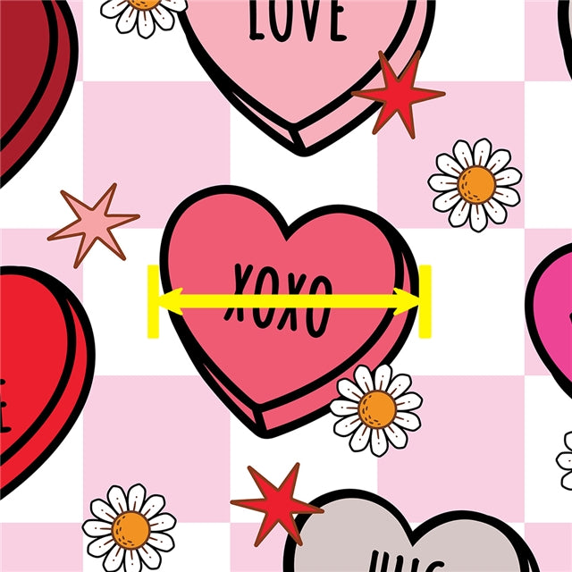 Valentine Hearts Printed Faux Leather Sheet