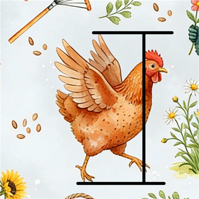 Chickens Farm Printed Faux Leather Sheet FeeFiFauxLeather