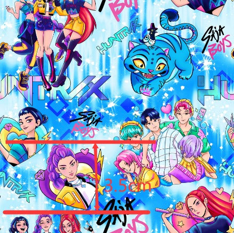 K-Pop Huntrx Printed Fabric
