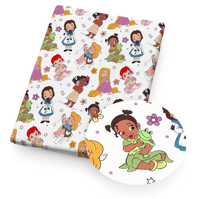 Princesses Printed Faux Leather Sheet FeeFiFauxLeather