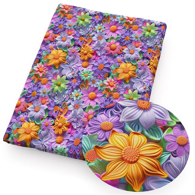 Flowers Floral Textured Liverpool/ Bullet Fabric