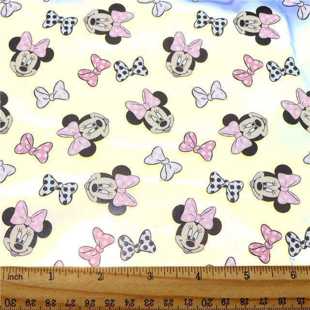 Mouse Holographic Printed Faux Leather Print Sheet