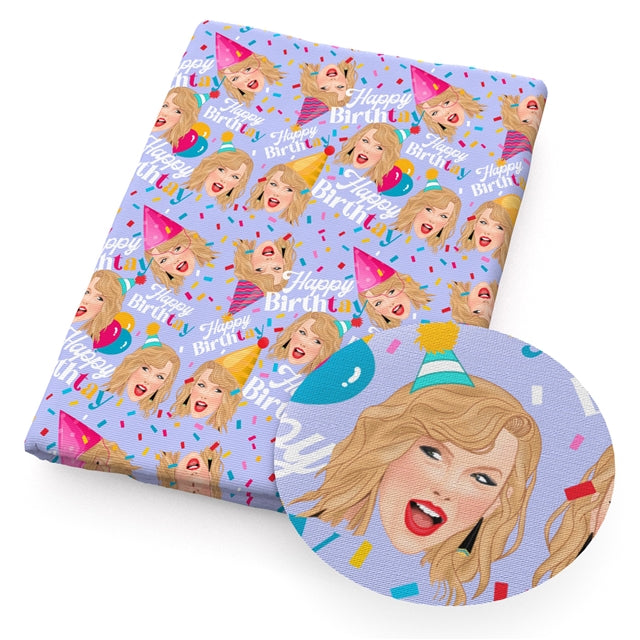 Taylor Swift Printed Fabric FeeFiFauxLeather