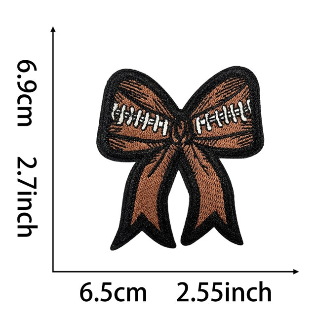 Ribbon Football Embroidery Patch