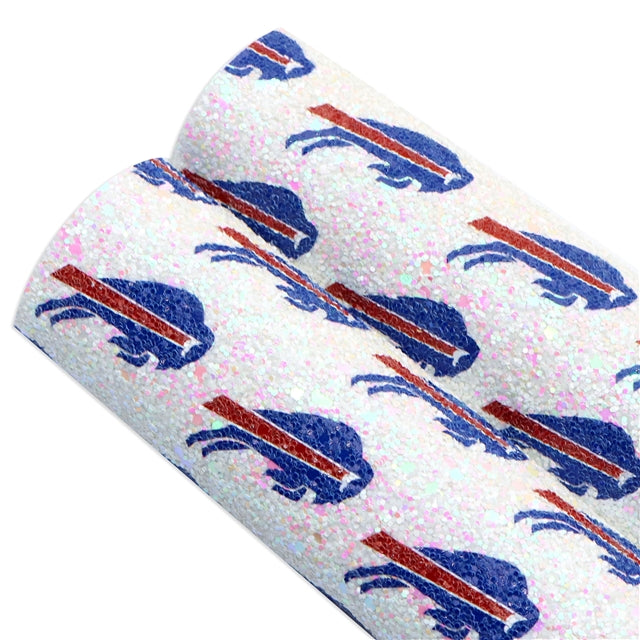 Buffalo Bills Chunky Glitter Printed Faux Leather Sheet