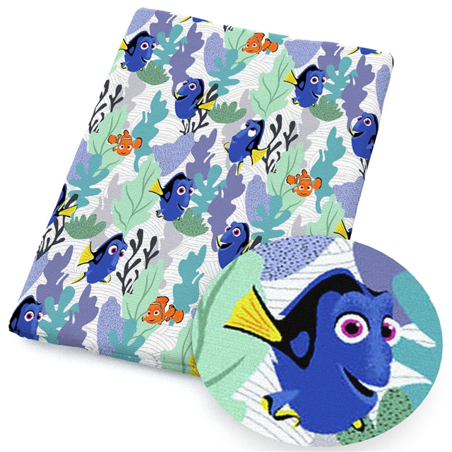Nemo Fish  Printed Faux Leather Sheet FeeFiFauxLeather