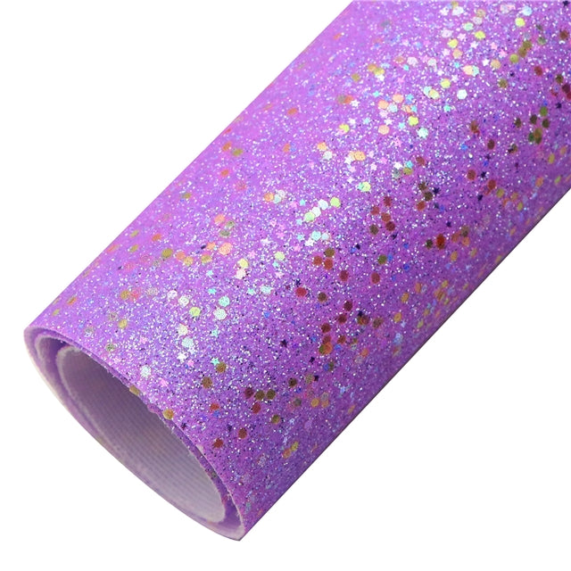 Holographic Chunky Glitter Printed Faux Leather FeeFiFauxLeather
